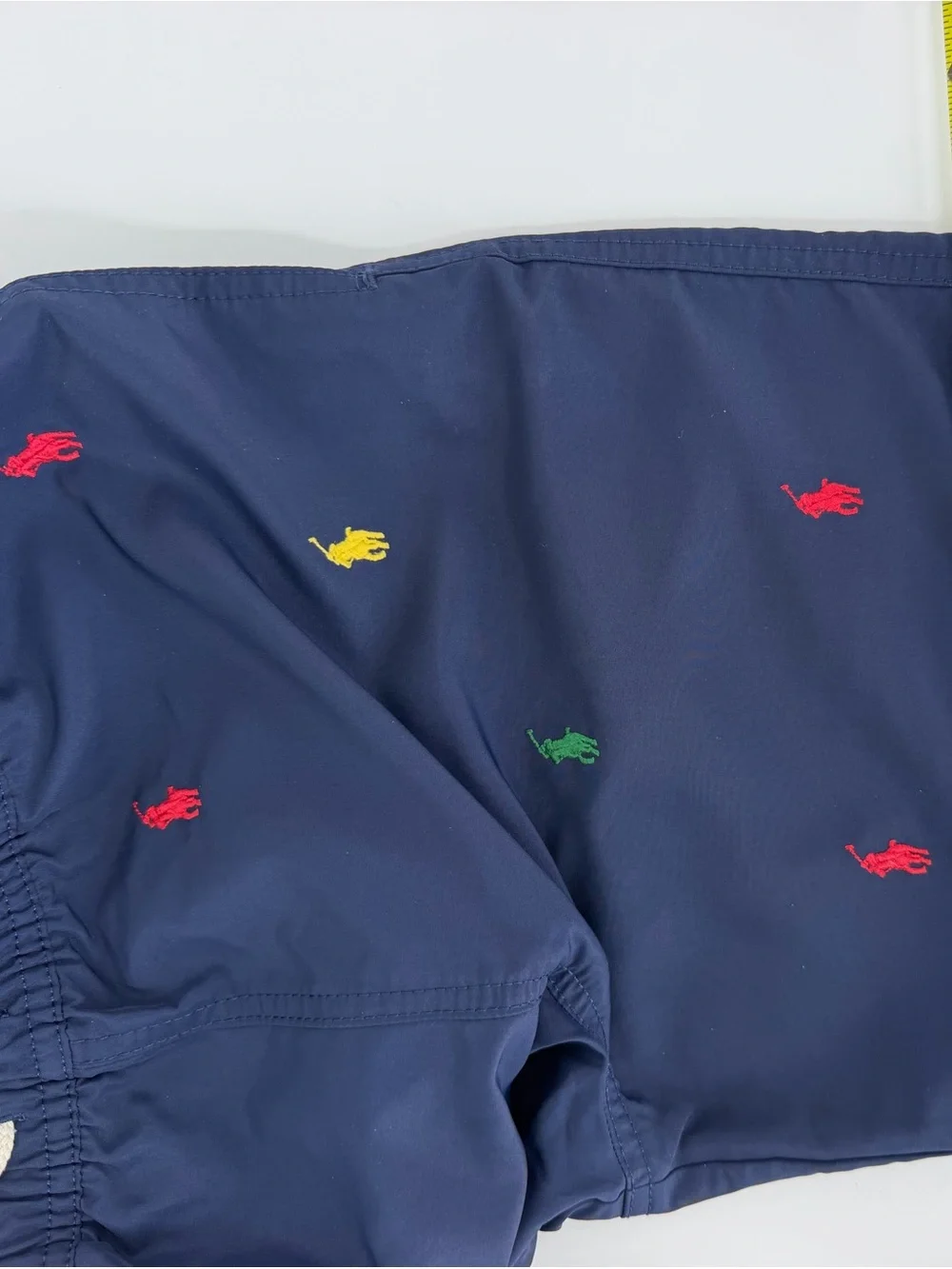Polo by Ralph Lauren Navy Swim Shorts with Multicolor Pony Embroidery